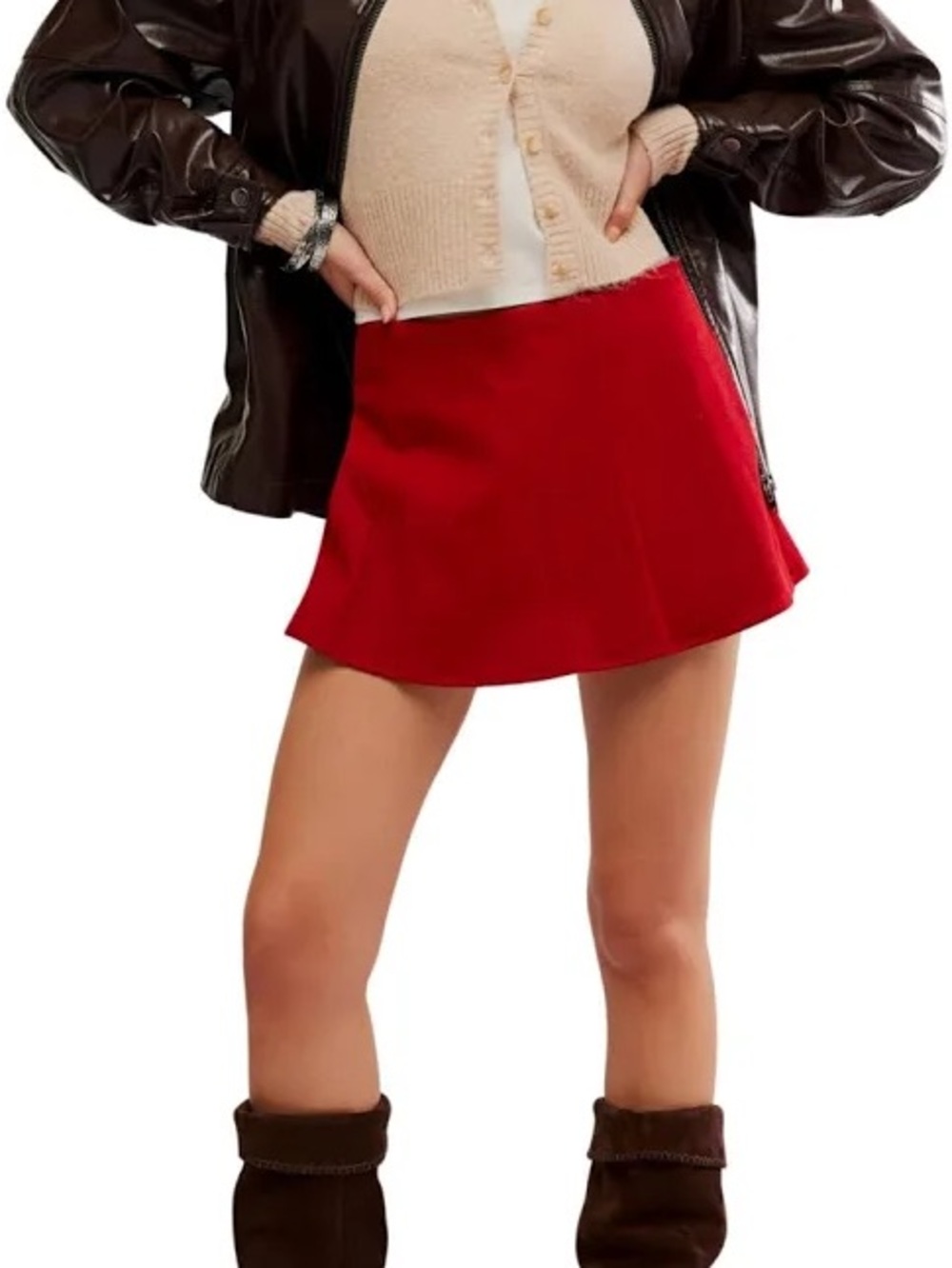 Free People Women's Paradise Found Faux Suede Skort
